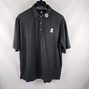 FootJoy Shirt Mens XL Black Tour Issue S/S Golf Polo